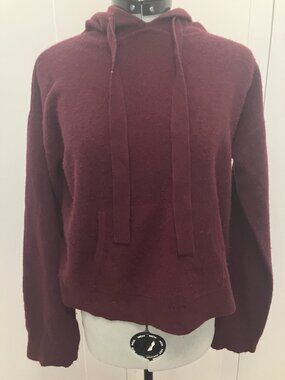 Cashmere Burgundy Hoodie Sweater XS Cozy Soft Casual Loungewear